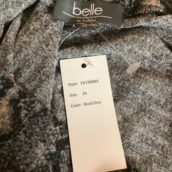 Belle By Belldini Size 3X Thin Sweater Brushed Hacci Leopard Print Sweater. New - Picture 7 of 9